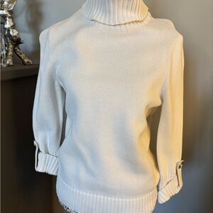 Jones New York Cream Cowl Neck Sweater